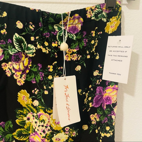 For Love & Lemons Molly Floral Drawstring Asymmetrical Pencil Skirt - Picture 8 of 8